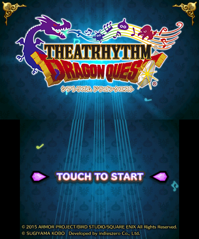 Theatrhythm: Dragon Quest title screen for Nintendo 3DS